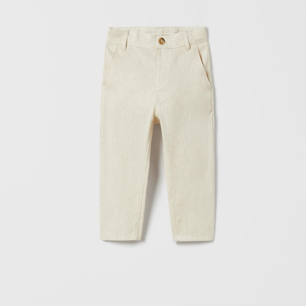 Zara textured suit pants size 2-3 years in sand